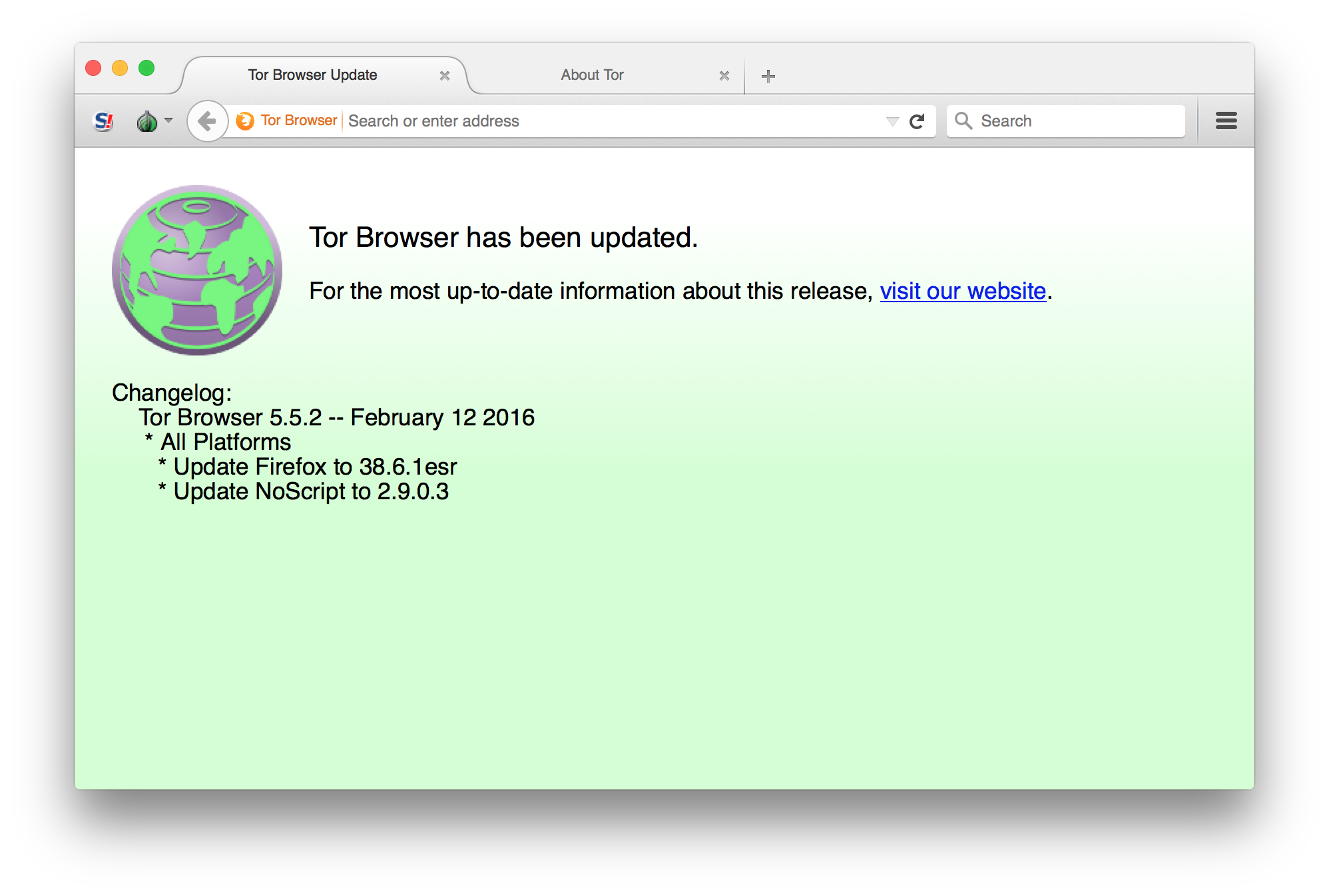 Tor browser after update